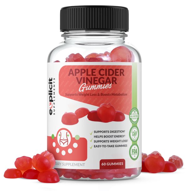 Pure Apple Cider Vinegar Gummies for Detox Cleanse & Weight Loss By