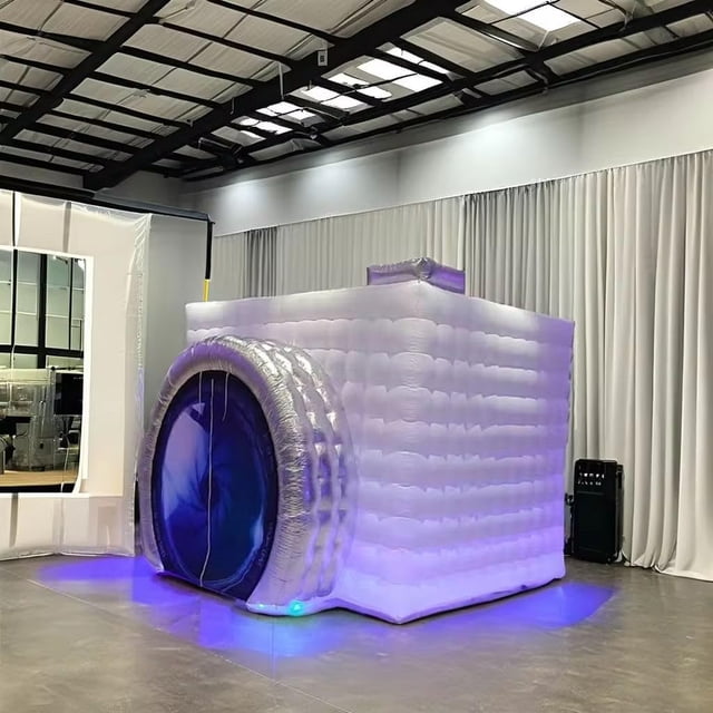 Fotomatón inflable SAYOK con forma de cámara con luz LED de 3,5 x 2,8 x 2,5 m