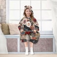thumbnail image 7 of BZSMCE Wearable Blanket Hoodie Fashion Patchwork Bloom Home Wear, 7 of 7