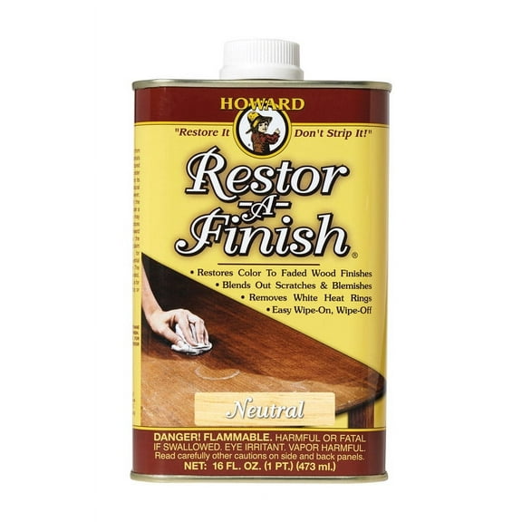 1 Pc, Howard Restor-A-Finish Semi-Transparent Neutral Oil-Based Wood Restorer 1 Pt
