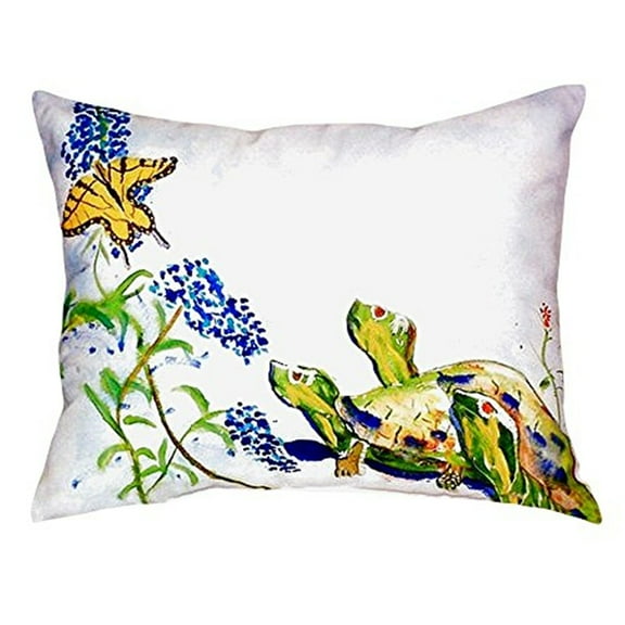 Turtles & Butterfly No Cord Pillow 16x20