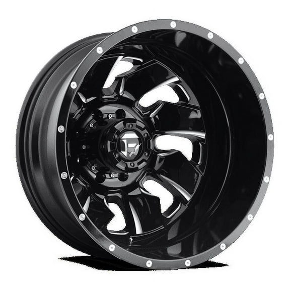 Fuel 1PC Aluminum Rim D574 CLEAVER 20X8.25in Gloss Black Milled Finish, D57420829235