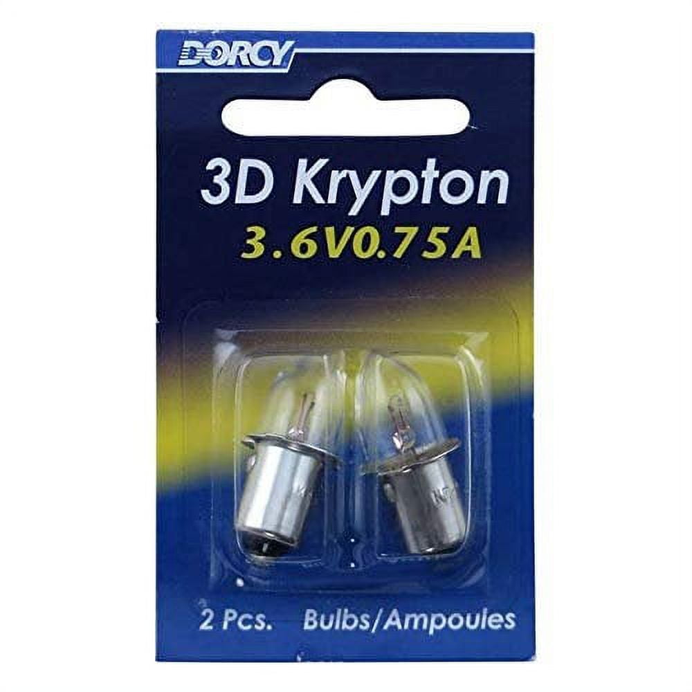 Dorcy 3D3.6Volt, 0.75A Flange Base Krypton Replacement Bulb, 2Pack