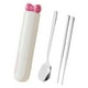 thumbnail image 3 of Juego de cucharas y palillos, vajilla, utensilios de viaje, juego de cubiertos portátiles para Blanco 3 piezas, 3 of 9