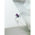 thumbnail image 4 of Gem Stone King 925 Sterling Silver Purple Amethyst Blue Iolite Ring for Women (1.26 Cttw, Heart Shape 6MM, Gemstone February Birthstone, Available in Size 5, 6, 7, 8, 9), 4 of 4