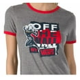 thumbnail image 3 of Vans Off The Wall Women's X Captain Marvel Ringer Tee T-Shirt in Grey Racing Red (X-Small), 3 of 4