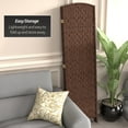 thumbnail image 5 of Red Lantern 6 ft. Tall Diamond Weave Fiber Room Divider - Dark Mocha - 4 Panel, 5 of 6