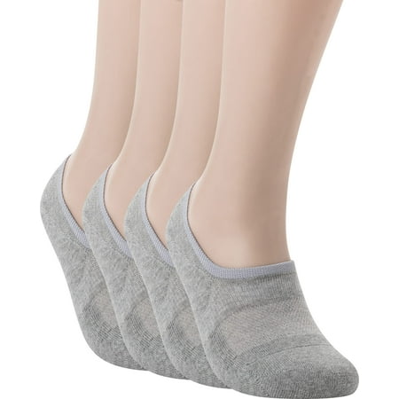 

Pro Mountain No Show Socks Women Cotton Cushion Footies Liner S M L XL Sneakers Workout Loafer Footies Flats US Women Shoe Size 8-10 Grey 4 Pack