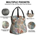 thumbnail image 3 of Boho Bohemia Pioneer Flower Drawstring Lunch Bag Women - Drawstring Lunch Bag Insulated for Work Office - Stain-Resistant Large Lunchbags for Women with Multi-Pockets, 3 of 6