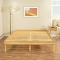 thumbnail image 2 of 14 Inch Full Solid Wood Platform Bed Frame, No Squeak Bed Frame with Wooden Slats, No Box Spring Needed, 9.2” Under Bed Storage – Natural, 2 of 14