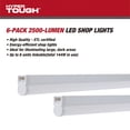 thumbnail image 2 of Hyper Tough LED 2500 Lumens 4-Foot T5 Dimmable Shop Lights, Pack of 6, 2 of 8