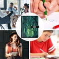 thumbnail image 5 of 9.2x6.7 inch Leather Notebook 100 Sheets, Multi-Pocket Design & Pen Loop Dark Forest with Green Eyes Refillable Journal Organizer, 5 of 6
