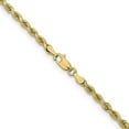 thumbnail image 3 of Solid 14K Yellow Gold 3.5mm Diamond-cut Rope with Lobster Lock Chain - 18", 3 of 8