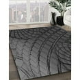 thumbnail image 3 of Ahgly Company Machine Washable Indoor Round Transitional Charcoal Black Area Rugs, 8' Round, 3 of 7