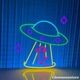 thumbnail image 3 of Glowneon UFO Abduction Cat Neon Sign, Alien Abducting Cat Led Sign, UFO Neon Sign, UFO Decor, 3 of 4