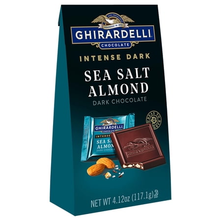 2X - Ghirardelli Intense Dark Chocolate Squares  Sea Salt Almond Valentine’S Day Chocolate Gifts 4.12 Oz Bag