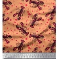 thumbnail image 1 of Soimoi Georgette Viscose Fabric Dot & Lobster Ocean Print Fabric by Yard 42 Inch Wide, 1 of 1