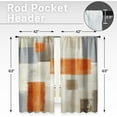 thumbnail image 2 of Orange Kitchen Curtains 63 Inch Length Abstract Window Curtains Over Sink Set of 2, Brown Beige Contemporary Curtain for Bedroom Living Room, Modern Kitchen Decor 42x63 Inch, 2 of 6