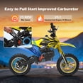 thumbnail image 6 of Gpower 49cc Dirt Bike for Kids 6-15,2-Stroke Gas Powered Mini Dirt Bike,1.5L Fuel Capacity,1-Seater,Yellow, 6 of 8