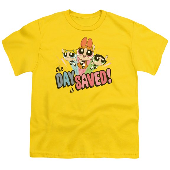 Powerpuff Girls - The Day Is Saved - Youth Short Sleeve Shirt - X-Large