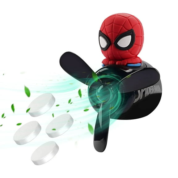 YOSENING Spider-Man Car Air Fresheners Cute Cartoon Pilot Car Diffuser Rotating Propeller Automotive Air Outlet Fan Creative Car Perfume Decoration Cool Car Accessories SD621-079