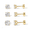 Yellow Gold 2-4 Millimeters (Set of 3), variant on White Gold Plated CZ Stud Earring Single, 2mm Flat Back Cartilage Earring, Hypoallergenic Small Screw Back Jewelry Gift