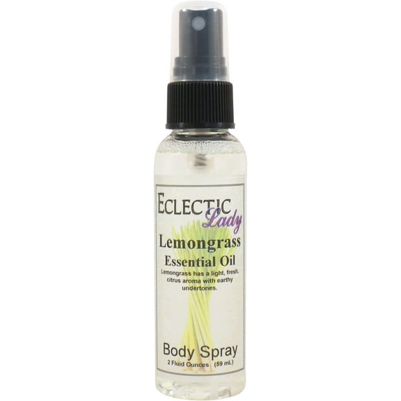 Lemongrass Body Spray, Eclectic Lady, Hydrating Mist, Unisex (Double Strength), 8 oz
