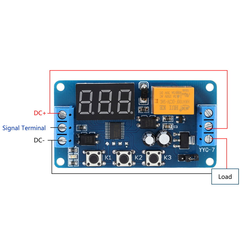 12v LED Automation delay cycle Timer Relay control switch dual display módulos 