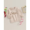 thumbnail image 3 of FOCUSNORM Chandail en Molleton Chaud pour Bébé Garçon Manches Longues Col Rond Broderie Lettre Chandail Col Rond Haut pour Vêtements d'Hiver Automne, 3 of 9