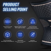 JIUFENTIAN Arthritis Knee Brace Copper knee Support Compression Sleeves for Women Men Knee Pain Relief(L)