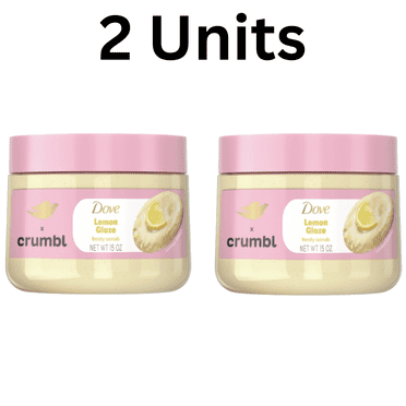 Dove Crumbl Exfoliating Body Scrub Lemon Cookie, 15 oz Limited Edition, Moisturizing & Sulfate-Free with Plant-Based Cleansers for Glowing Skin 2 Units