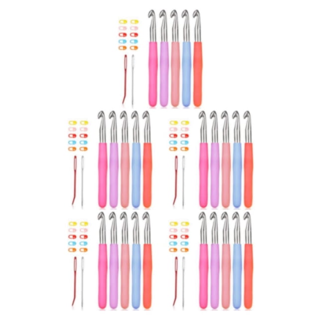 braveheart AssortedColor Knitting Needles Comfortable Grip For Knitting Projects Sturdy And Smooth Hooks Set 5Set