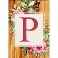 thumbnail image 2 of America Forever Spring Monogram House Flag Letter P 28 x 40 inches Double Sided Vertical Outdoor, Yard, Lawn, Seasonal Decorative Flowers Bees and Butterflies Summer House Flag, 2 of 5