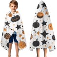 thumbnail image 3 of Halloween Pumpkin Star Pattern Hooded Bath Towel，50"x30" for Ages 3 To 12 Kids, Quick Dry Lightweight Soft Microfiber Hood Beach Towel Cover Up for Kids, 3 of 7
