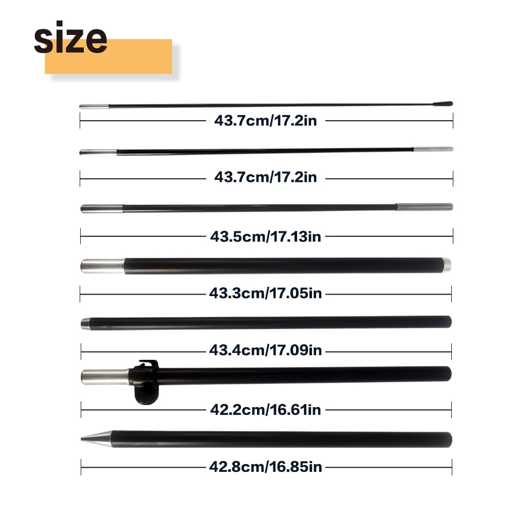 Generic 9 Ft Feather Flag Pole Kit with Ground Spike, Portable Flagpole for Advertising, Black