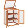 thumbnail image 1 of Outsunny Cold Frame Greenhouse with Wood Frame, 2 Shelves, Orange, 1 of 10