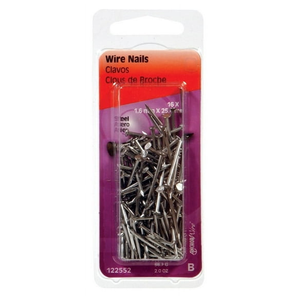 Hillman Easy Installation Nail Clamshell, Steel Black, 1"