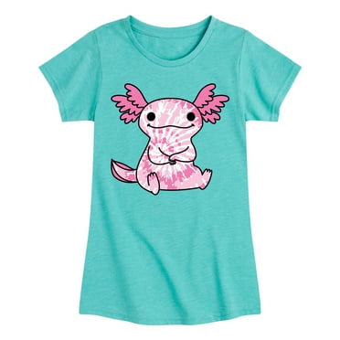 Instant Message - Tie Dye Axolotl - Toddler & Youth Girls Short Sleeve Graphic T-Shirt