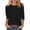 Black, variant on Staron Women's Casual Tops 3/4 Sleeve Round Neck Blouse Loose Comfy Fashion Basic Tee Shirt, Beige L