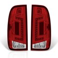 thumbnail image 3 of AJP Distributors Red Lens Chrome Housing LED Tail Lights Driving Brake Stop Signal Lamps Assembly Compatible/Replacement For Ford F150 F250 F350 F450 F550 Styleside 1997 1998 1999 2000 2001 2002 2003, 3 of 11