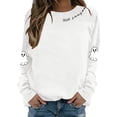thumbnail image 1 of HUITKMM Chandails à Capuche pour Femmes Imprimé d'Halloween Manches Longues Sans Capuche Chandail en Molleton Mode Automne Décontracté Col Rond chandail Graphique pour Automne Hiver, 1 of 5
