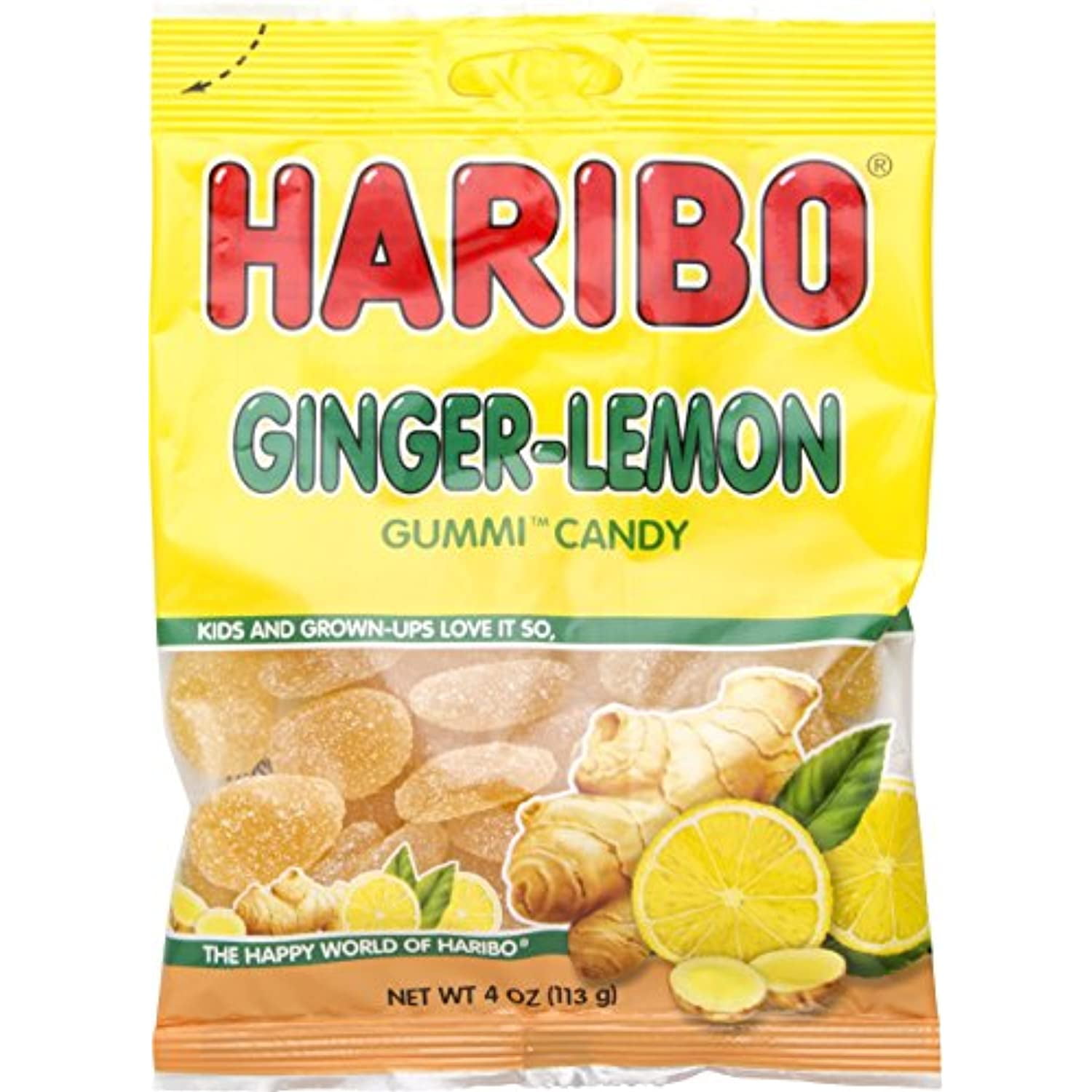 Haribo Ginger Lemon Gummi Candy, 4 Oz (Pack Of 3)