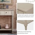 thumbnail image 6 of Traditional Daisy Series Console Table with Double Drawers ,Retro Console Table with Bottom Shelf, for Living Room, Antique Gray, 6 of 9