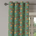 thumbnail image 2 of Ambesonne Fern Green Grommet Curtain, Floral Swirls, 50" x 96", Orange Blue and Red, 2 of 6