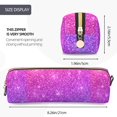 thumbnail image 3 of Fotbe Pink Purple Glitter Estuche para Lápices de Cuero con Estampado, Estuche con Cremallera Resistente, Organizador Compacto y Elegante para Papelería, 3 of 7