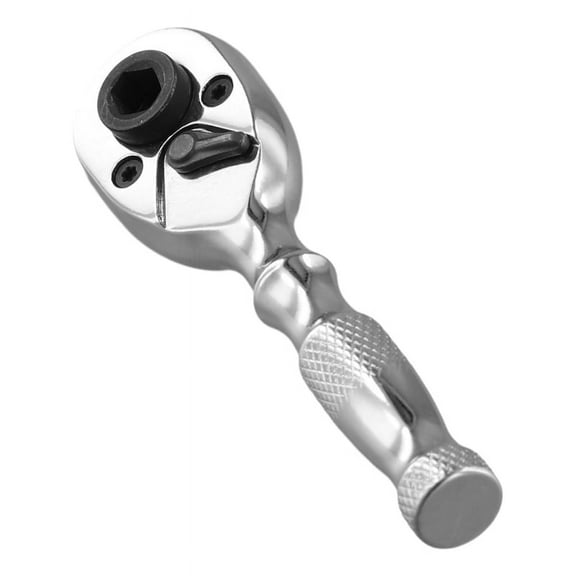 2 in 1 Mini Dual End Handle Ratchet Handle Drive Finger Ratchet Wrench Two Screwdriver Bits Repair Hand Tools,1x Ratchet Wrench,Silver