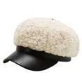 thumbnail image 4 of XIAOCHA Womens Mixed Newsboy Cap Solid Curved Brim Casual Hangout Newsboy Hats,Beige, 4 of 4