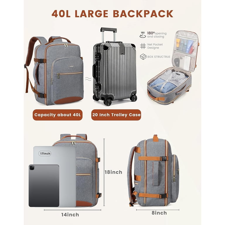 LOVEVOOK Carry on Travel Backpack, 40L Waterproof Large 17inch Laptop Luggage Amazon.com: LOVEVOOK 40L Travel Backpack for Women Men  main image 3