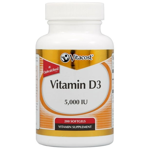  Vitacost  Vitamin D3 5 000 IU 200 Softgels Walmart 