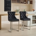 thumbnail image 4 of Set of 4 Upholstered Soft Backrest Cushions Chairs, 26" Counter Height Dining Chairs with Button Back Rivet Trim Dining Chair, for Living Room, Kitchen, Dining Room, Reading Room, 4 of 13